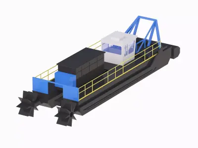 Dredger Versi 7012 HP Simplified Low-poly 3D model