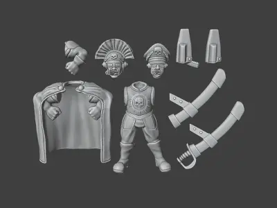 Hive City Guard Imperial Solar Lord and Castellan 3D print model