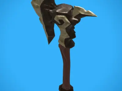Stylized Axe Weapon Low Poly Game Ready 1k Tris Low-poly 3D model
