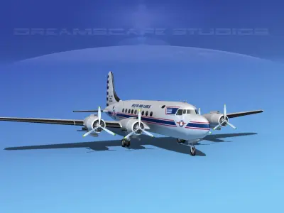 Douglas DC-4 Delta Airlines  3D model