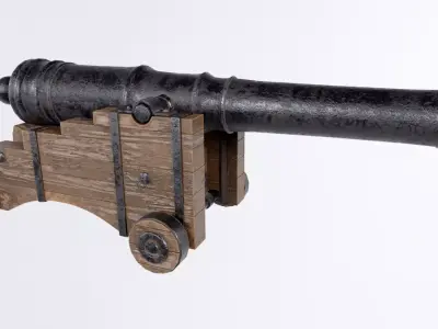 Pirate Ship Cannon Low-poly 3D model buy