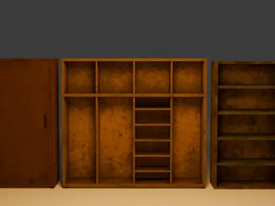 Retro Sci-Fi Closet Pack Low Poly Low-poly 3D model