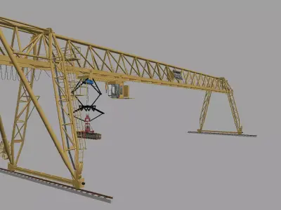Portal crane AUMUND  for the transfer of logs 3D model