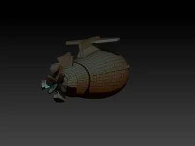 Submarine low poly 3D 3D model