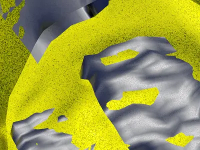 Rough golden surface paint weathering reveal aluminium layer  Low-poly 3D model