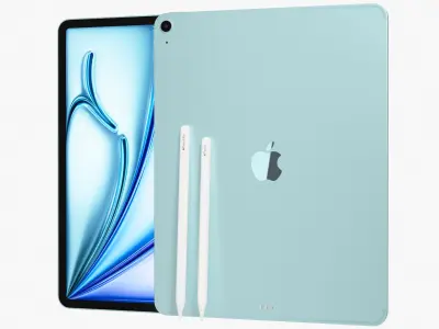 Apple iPad Air 13 2026 WiFi and Cellular with Pencils All Colors 3D model