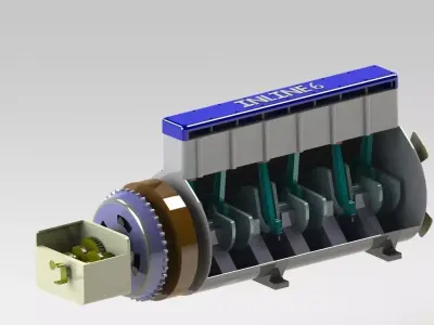 Animation of engine 3D model