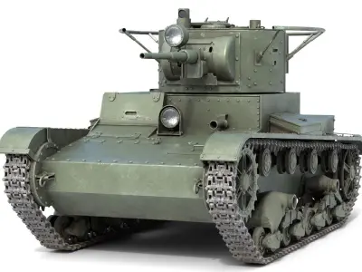 T 26 Soviet Tank Low-poly 3D model