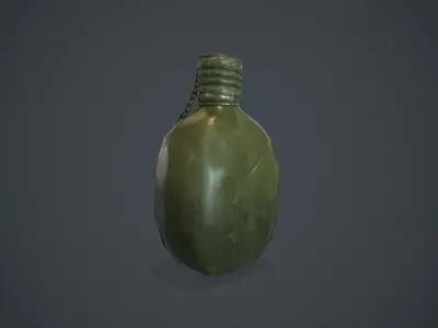 Soviet Army Flask Low-poly 3D model Free low-poly 3D model