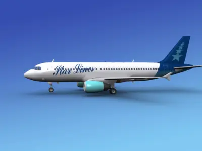 Airbus A320 Star Lines 3D model