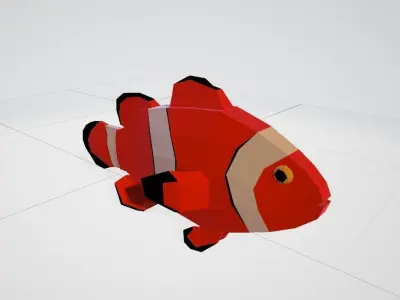 clownfish - Pez payaso Lowpoly  Free low-poly 3D model