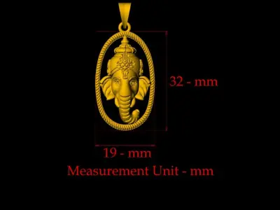 Ganesh Pendant - 0088 3D print model