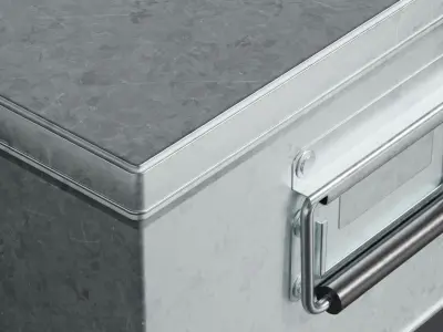 Galvanized Iron Box 001 M 3D model