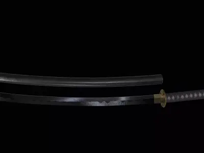 katana sword Low-poly 3D model