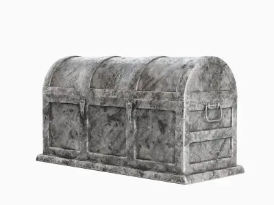 Metal Treasure Chest 02  Low-poly 3D model