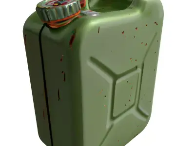 Weathered Military Fuel Jerry Can Low-poly 3D model