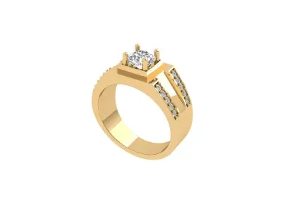 Solitaire Engagement Ring 3D print model 106