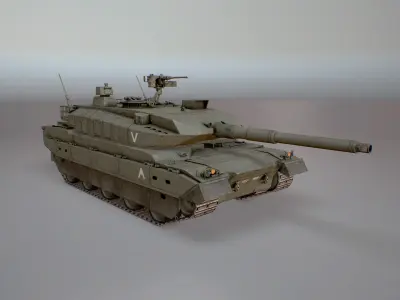 Type 10 Main Battle Tank Low-poly 3D model