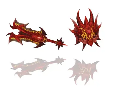 Dragon Scales Sword and Shield Low-poly 3D model