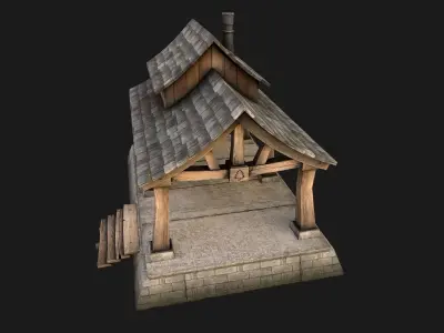 Medieval Storage Low-poly 3D model