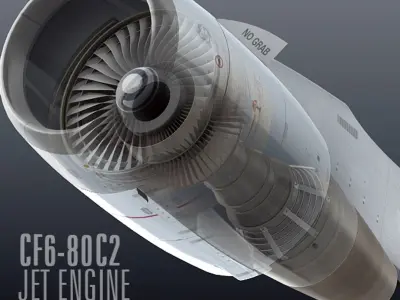 CF6-80C2 Jet Engine 3D model