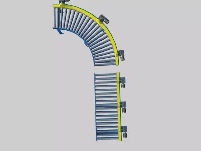 Live Roller Conveyor Low-poly 3D model