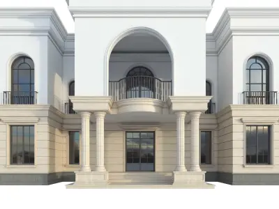Classic Commercial Building No1 Low-poly 3D model