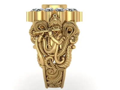 Krishana ji  Antique Gents Men Ring 3D print model