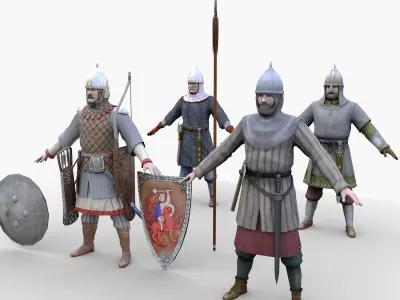 Warrior Russian Low-poly 3D model