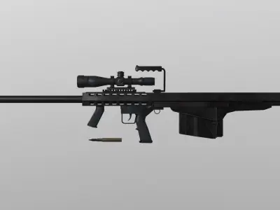 M82A2 Barret  Low-poly 3D model