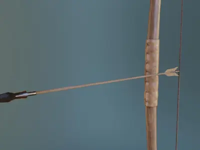 Low-poly Long Bow Low-poly 3D model