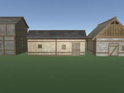 Medieval Village Free low-poly 3D model