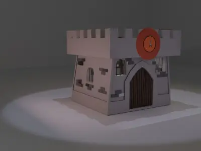 castle with light shining 3D model