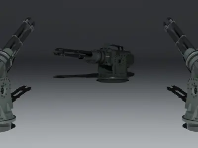 Science Fiction Minigun Low-poly 3D model
