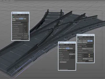 Modular Railway Track PRO Collection 3D model