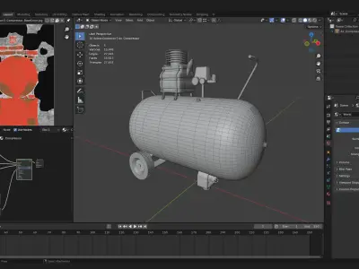  pneumatic industrial air piston compressor 3d prop model 3D model