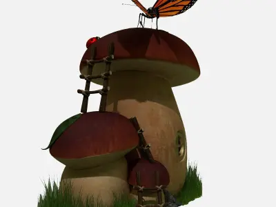 Fairy mushroom home fantasy series 3D model