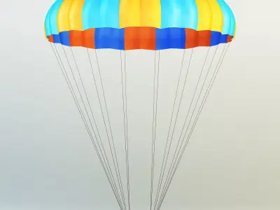 Parachute Orange and Blue 3D model
