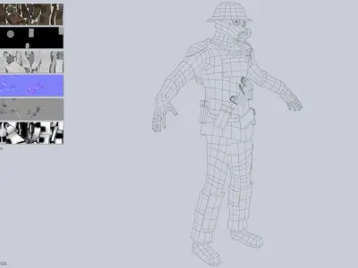 Post apocalypse character Low-poly 3D model buy