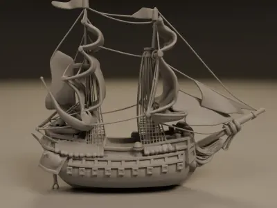 wooden ship 3D print model by CRS3D from CGTrader