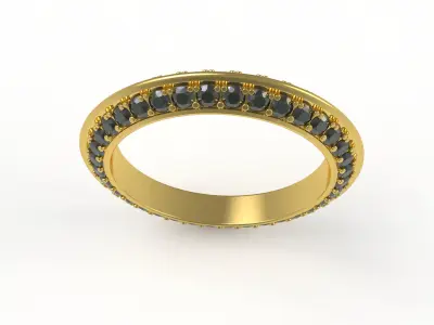 Antique Black Diamond Eternity Wedding Band 3D print model