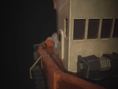 mini ship Low-poly 3D model