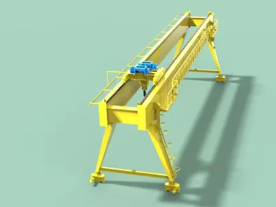 Gantry crane 32t Low-poly 3D model