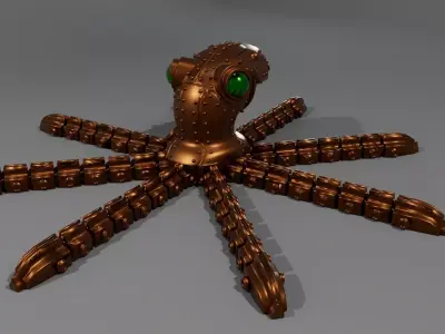 Articulated Cyberpunk Kraken 3D print model