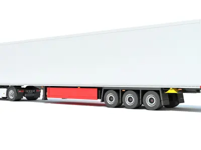 Truck with Reefer Refrigerator Trailer 3D model 2