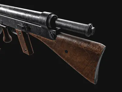 Chauchat Machine Rifle   Low-poly 3D model
