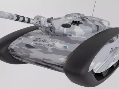 Gray toy tank 3D model