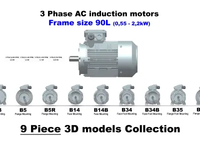 3 Phase AC induction motors - Frame size 90L 3D model