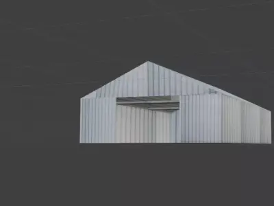 Aircraft hanger Low Poly Free low-poly 3D model