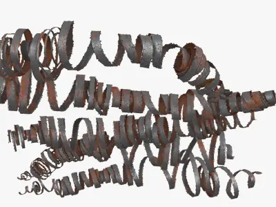 Rusted Steel Shavings from Lathe Processing 3D model